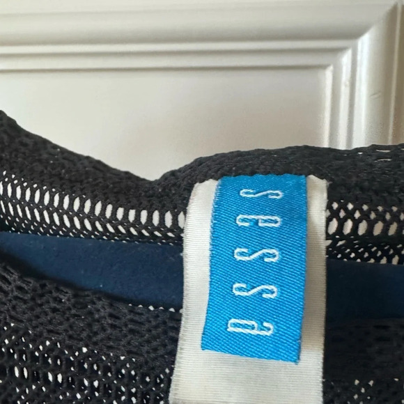 Sessa Beach Cover Up Netting lightweight sleeveless Black -Size Small/Med - Picture 3 of 7